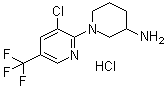 structure of CAS# 1185313-62-5, 1-[3-Chloro-5-(trifluoromethyl)-2-pyridinyl]-3-piperidinamine hydrochloride