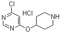 结构式 CAS# 1185314-18-4, 4-氯-6-(4-哌啶基氧基)嘧啶盐酸盐