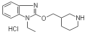 结构式 CAS# 1185318-85-7, 1-乙基-2-(3-哌啶基甲氧基)-1H-苯并咪唑盐酸盐