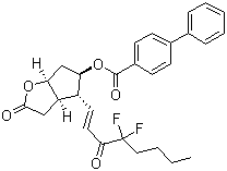 [1,1'-Biphenyl]-4-carboxylic acid [3aR-[3aa,4a(E),5b,6aa]]-4-(4,4-difluoro-3-oxo-1-octenyl)hexahydro-2-oxo-2H-cyclopenta[b]furan-5-yl ester molecular structure (CAS 118583-35-0)
