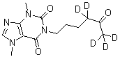 3,7-Dihydro-3,7-dimethyl-1-(5-oxohexyl-4,4,6,6,6-d<sub>5</sub>)-1H-purine-2,6-dione molecular structure (CAS 1185995-18-9)