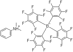 结构式 CAS# 118612-00-3, N,N-二甲基苯铵四(五氟苯基)硼酸盐