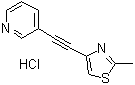 结构式 CAS# 1186195-60-7, 3-[2-(2-甲基-4-噻唑基)乙炔基]吡啶盐酸盐