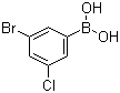 结构式 CAS# 1186403-17-7, B-(3-溴-5-氯苯基)硼酸