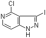 结构式 CAS# 1186647-69-7, 4-氯-3-碘-1H-吡唑并[4,3-c]吡啶