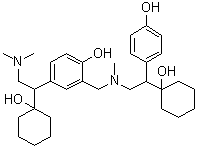 4-[2-(Dimethylamino)-1-(1-hydroxycyclohexyl)ethyl]-2-[[[2-(1-hydroxycyclohexyl)-2-(4-hydroxyphenyl)ethyl]methylamino]methyl]phenol molecular structure (CAS 1187545-61-4)