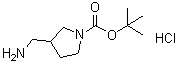 结构式 CAS# 1188264-09-6, 3-(氨基甲基)-1-吡咯烷羧酸叔丁酯盐酸盐