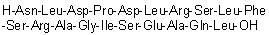 L-Asparaginyl-L-leucyl-L-alpha-aspartyl-L-prolyl-L-alpha-aspartyl-L-leucyl-L-arginyl-L-seryl-L-leucyl-L-phenylalanyl-L-seryl-L-arginyl-L-alanylglycyl-L-isoleucyl-L-seryl-L-alpha-glutamyl-L-alanyl-L-glutaminyl-L-leucine molecular structure (CAS 1188512-68-6)