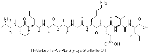 L-Alanyl-L-leucyl-L-isoleucyl-L-alanyl-L-alanylglycyl-L-lysyl-L-alpha-glutamyl-L-isoleucyl-L-isoleucine molecular structure (CAS 1188512-72-2)