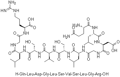 L-Glutaminyl-L-leucyl-L-alpha-aspartylglycyl-L-leucyl-L-seryl-L-valyl-L-seryl-L-leucylglycyl-L-arginine molecular structure (CAS 1188512-73-3)
