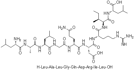L-Leucyl-L-alanyl-L-leucylglycyl-L-glutaminyl-L-alpha-aspartyl-L-arginyl-L-isoleucyl-L-leucine molecular structure (CAS 1188512-75-5)