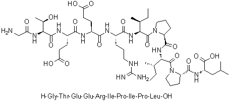 Glycyl-L-threonyl-L-alpha-glutamyl-L-alpha-glutamyl-L-arginyl-L-isoleucyl-L-prolyl-L-isoleucyl-L-prolyl-L-leucine molecular structure (CAS 1188513-05-4)