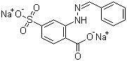 2-[2-(苯基亚甲基)肼基]-4-磺酸基苯甲酸钠盐分子结构 (CAS 118969-29-2)