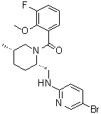 [(2S,5S)-2-[[(5-Bromo-2-pyridinyl)amino]methyl]-5-methyl-1-piperidinyl](3-fluoro-2-methoxyphenyl)methanone molecular structure (CAS 1191044-58-2)