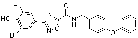 3-(3,5-Dibromo-4-hydroxyphenyl)-N-[(4-phenoxyphenyl)methyl]-1,2,4-oxadiazole-5-carboxamide molecular structure (CAS 1191252-49-9)