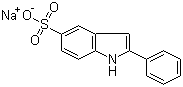 结构式 CAS# 119205-39-9, 2-苯基吲哚-5-磺酸钠