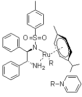 [[(1R,2R)-2-Amino-1,2-diphenylethyl](4-toluenesulfonyl)amido](p-cymene)(pyridine)ruthenium(II) molecular structure (CAS 1192483-14-9)