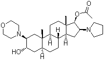 (2b,3a,5a,16b,17b)-17-乙酰氧基-3-羟基-2-(4-吗啉基)-16-(1-吡咯烷基)雄甾烷分子结构 (CAS 119302-24-8)