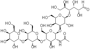 O-alpha-D-Galactopyranosyl-(1→3)-O-beta-D-galactopyranosyl-(1→4)-O-2-(acetylamino)-2-deoxy-beta-D-glucopyranosyl-(1→3)-O-beta-D-galactopyranosyl-(1→4)-D-glucose molecular structure (CAS 119502-59-9)