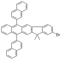 2-Bromo-13,13-dimethyl-6,11-di-2-naphthalenyl-13H-indeno[1,2-b]anthracene molecular structure (CAS 1196107-75-1)