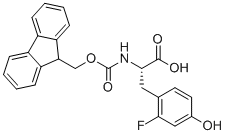 structure of CAS# 1196146-72-1, N-Fmoc-2-fluoro-L-tyrosine;(2S)-2-(9H-fluoren-9-ylmethoxycarbonylamino)-3-(2-fluoro-4-hydroxyphenyl)propanoic acid