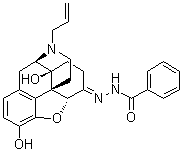 structure of CAS# 119630-94-3, Naloxone benzoylhydrazone;Benzoic acid [(5alpha)-4,5-epoxy-3,14-dihydroxy-17-(2-propenyl)morphinan-6-ylidene]hydrazide