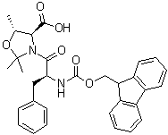 结构式 CAS# 1196703-48-6, (4S,5R)-3-[(2S)-2-[[芴甲氧羰基]氨基]-1-氧代-3-苯基丙基]-2,2,5-三甲基-4-恶唑烷羧酸