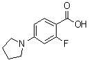 2-Fluoro-4-(pyrrolidin-1-yl)benzoic acid molecular structure (CAS 1197193-14-8)