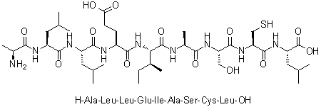 L-Alanyl-L-leucyl-L-leucyl-L-alpha-glutamyl-L-isoleucyl-L-alanyl-L-seryl-L-cysteinyl-L-leucine molecular structure (CAS 1198426-86-6)