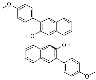 结构式 CAS# 1199631-29-2, (1S)-3,3'-二(4-甲氧基苯基)[1,1'-联萘]-2,2'-二醇