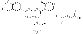 [5-[2,4-Bis((3S)-3-methylmorpholin-4-yl)pyrido[2,3-d]pyrimidin-7-yl]-2-methoxyphenyl]methanol fumarate molecular structure (CAS 1201799-05-4)