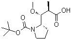 (alphaR,betaR,2S)-1-[(1,1-Dimethylethoxy)carbonyl]-beta-methoxy-alpha-methyl-2-pyrrolidinepropanoic acid molecular structure (CAS 120205-50-7)