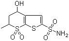 5,6-Dihydro-4-hydroxy-6-methyl-4H-thieno[2,3-b]thiopyran-2-sulfonamide 7,7-dioxide molecular structure (CAS 120279-26-7)