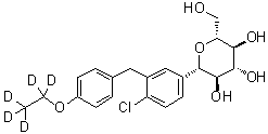 结构式 CAS# 1204219-80-6, (1S)-1,5-脱水-1-C-[4-氯-3-[[4-(乙氧基-1,1,2,2,2-d<sub>5</sub>)苯基]甲基]苯基]-D-山梨糖醇