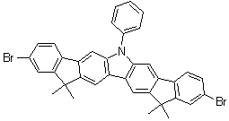 2,10-Dibromo-12,15-dihydro-12,12,15,15-tetramethyl-6-phenyl-6H-diindeno[1,2-b:2',1'-h]carbazole molecular structure (CAS 1206688-23-4)