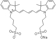 2-[5-[3,3-Dimethyl-1-(4-sulfobutyl)-1,3-dihydroindol-2-ylidene]penta-1,3-dienyl]-3,3-dimethyl-1-(4-sulfobutyl)-3H-indolium inner salt sodium salt molecular structure (CAS 120768-44-7)