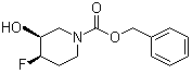 structure of CAS# 1207853-10-8, (3R,4S)-rel-4-Fluoro-3-hydroxy-1-piperidinecarboxylic acid phenylmethyl ester