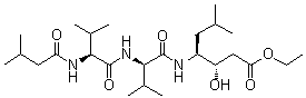 结构式 CAS# 120849-36-7, [S-(R*,R*)]-N-(3-甲基-1-氧代丁基)-L-缬氨酰-N-[4-乙氧基-2-羟基-1-(2-甲基丙基)-4-氧代丁基]-D-缬氨酰胺