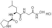 structure of CAS# 120928-08-7, L-Prolyl-L-leucyl-N-hydroxyglycinamide monohydrochloride