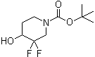 结构式 CAS# 1209780-71-1, 3,3-二氟-4-羟基-1-哌啶羧酸叔丁酯