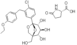 Ertugliflozin L-pyroglutamic acid molecular structure (CAS 1210344-83-4)