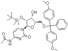 N-Acetyl-5'-O-[bis(4-methoxyphenyl)phenylmethyl]-2'-O-[(1,1-dimethylethyl)dimethylsilyl]cytidine molecular structure (CAS 121058-85-3)