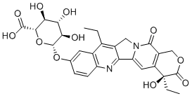 structure of CAS# 121080-63-5, SN-38 glucuronide;SN 38G;(4S)-4,11-diethyl-3,4,12,14-tetrahydro-4-hydroxy-3,14-dioxo-1H-pyrano[3',4':6,7]indolizino[1,2-b]quinolin-9-yl beta-D-Glucopyranosiduronic acid