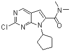 structure of CAS# 1211443-61-6, 2-Chloro-7-cyclopentyl-N,N-dimethyl-7H-pyrrolo[2,3-d]pyrimidine-6-carboxamide