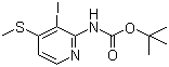 structure of CAS# 1211504-19-6, tert-Butyl 4-(methylthio)-3-iodopyridin-2-ylcarbamate