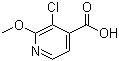 结构式 CAS# 1211584-06-3, 3-氯-2-甲氧基-4-吡啶羧酸