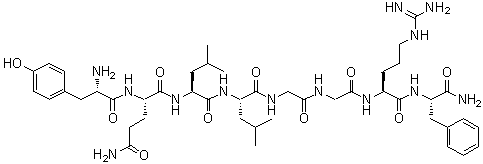 L-Tyrosyl-L-glutaminyl-L-leucyl-L-leucylglycylglycyl-L-arginyl-L-phenylalaninamide molecular structure (CAS 121185-80-6)