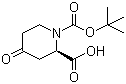 structure of CAS# 1212176-33-4, (2R)-4-Oxo-1,2-piperidinedicarboxylic acid 1-(1,1-dimethylethyl) ester