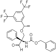 N-[(1S)-2-[(1R)-1-[3,5-二(三氟甲基)苯基]乙氧基]-1-甲酰基-1-苯基乙基]氨基甲酸苄酯分子结构 (CAS 1214741-16-8)