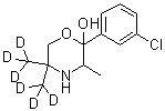 2-(3-Chlorophenyl)-3-methyl-5,5-bis(trideuteriomethyl)morpholin-2-ol molecular structure (CAS 1216893-18-3)